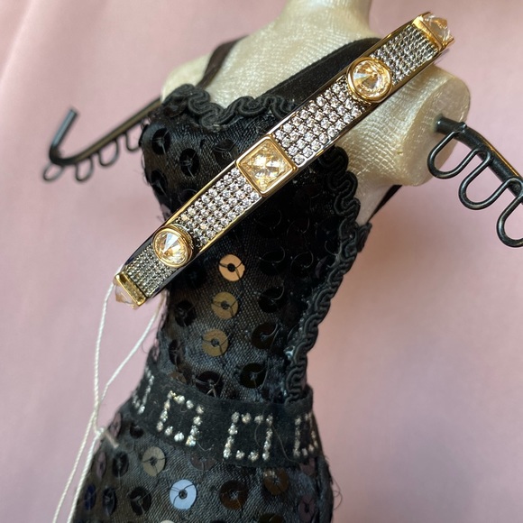 NWT BAUBLE HIGH POLISHED HEMATITE GOLD ACCENT DESIGNER INSPIRED PAVED CZ - Picture 11 of 16